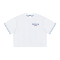 BLUSORE® NEGRONI Plaid-Lined Double-Face Boxy Tee